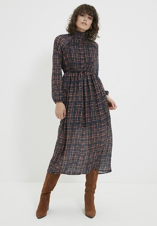 Trendyol - Stand collar dress  - navy