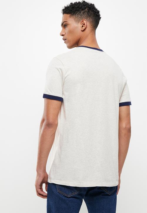 Superdry. - Vintage ringer tee - oat/navy