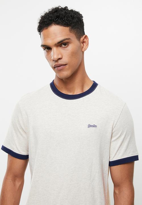 Superdry. - Vintage ringer tee - oat/navy
