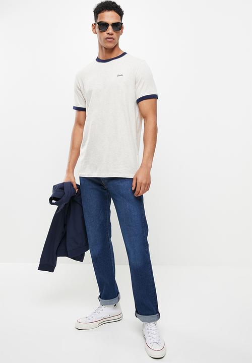 Superdry. - Vintage ringer tee - oat/navy