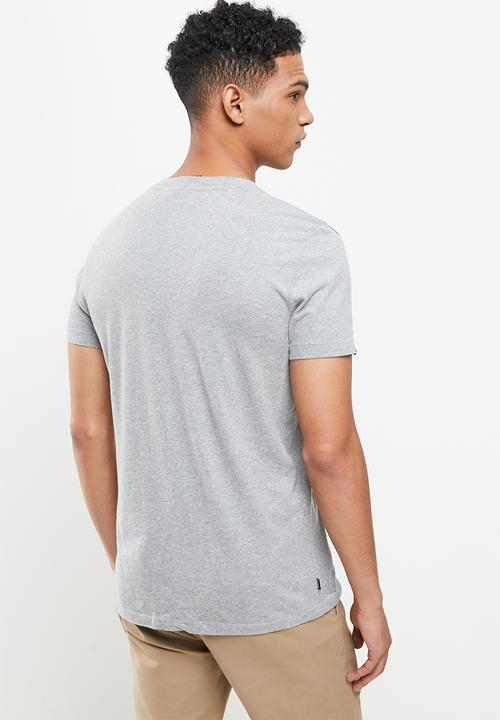 Superdry. - Vintage logo emb vee tee - grey