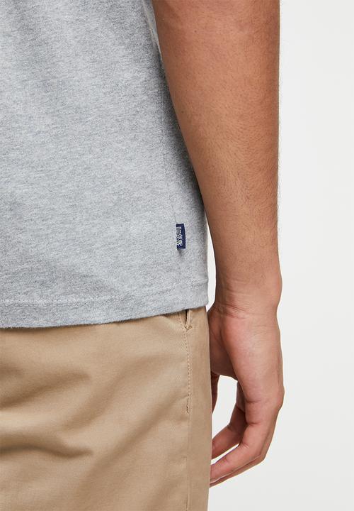 Superdry. - Vintage logo emb vee tee - grey