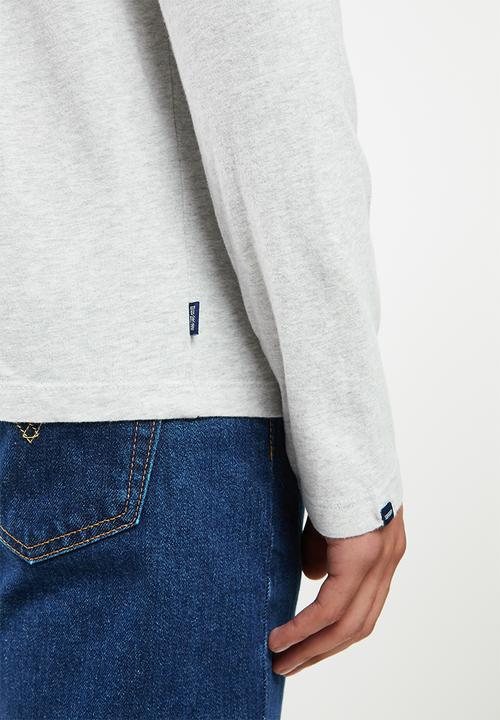 Superdry. - Vintage logo emb ls top - glacier grey marl