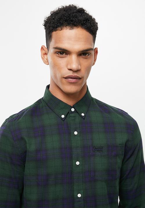 Superdry. - Classic london bd shirt - hoxton check green