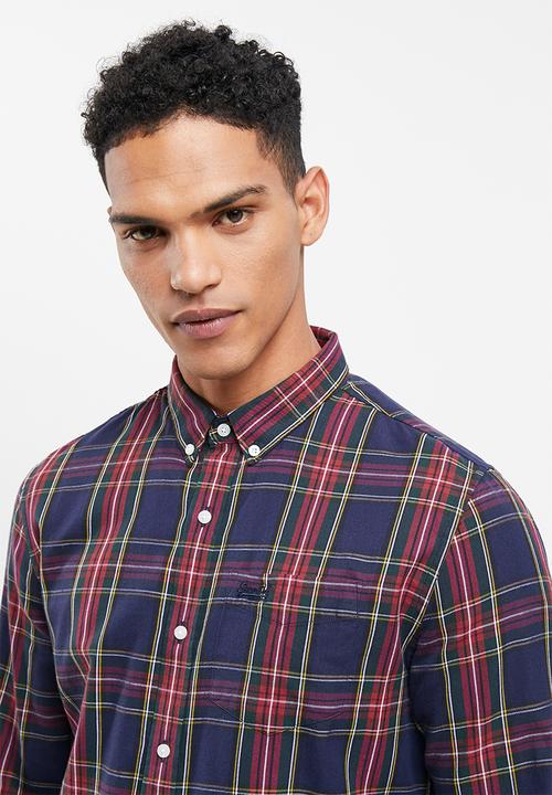 Superdry. - Classic london bd shirt - green dahlia check