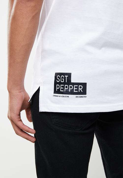 S.P.C.C - Trey regular fit stepped hem tee - white
