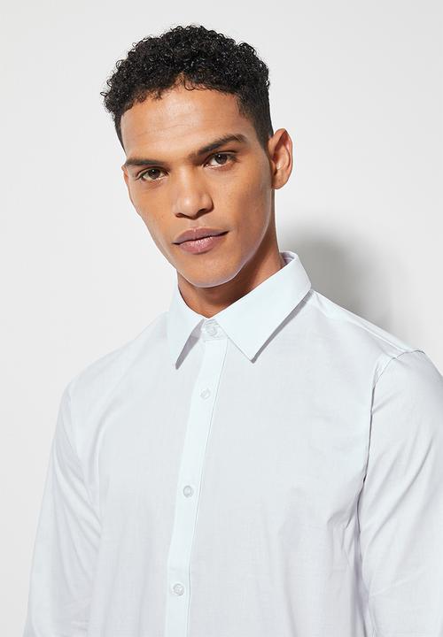 Superbalist - Jos slim stretch shirt - white