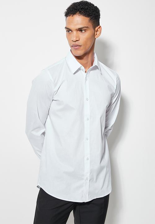 Superbalist - Jos slim stretch shirt - white