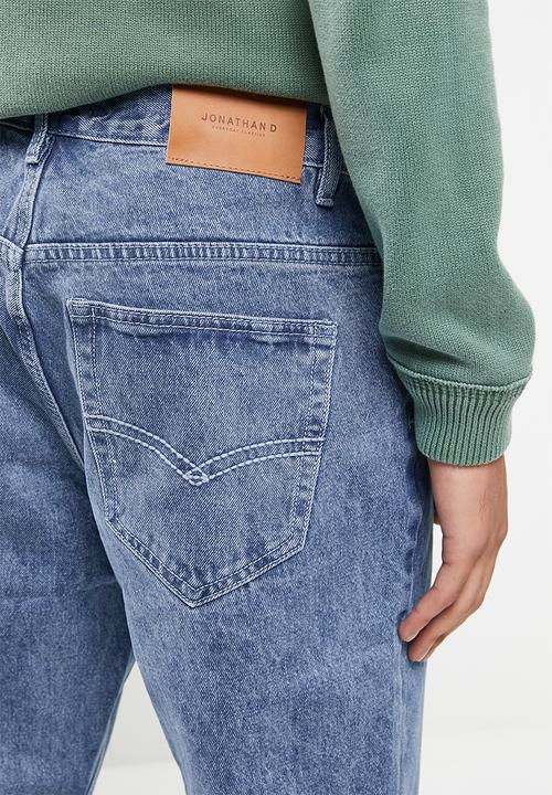 Jonathan D - Men's five pocket denim jeans relaxed straight leg - ocean
