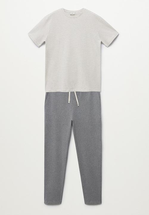 MANGO - Calella  Organic Cotton Pyjama Set - grey