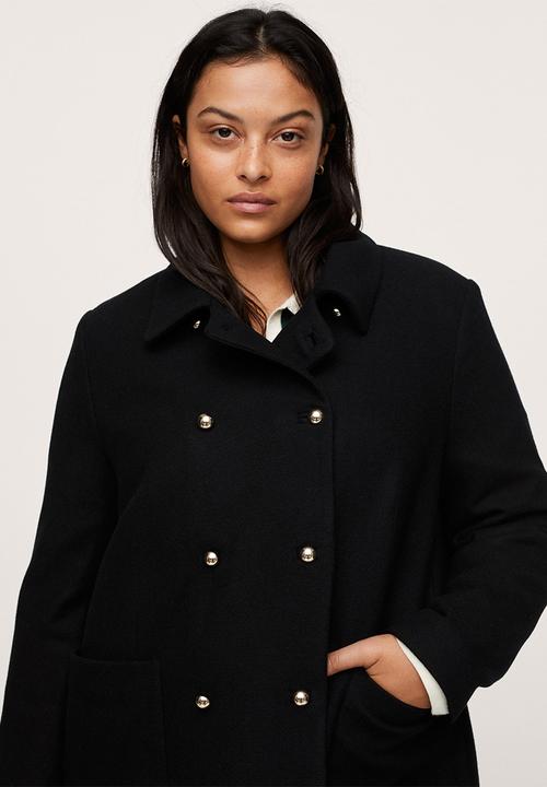 MANGO - Plus coat ferrero - black