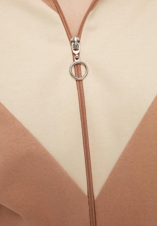 Trendyol - Colourblock basic knitted jacket - camel