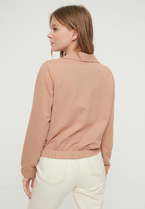 Trendyol - Colourblock basic knitted jacket - camel