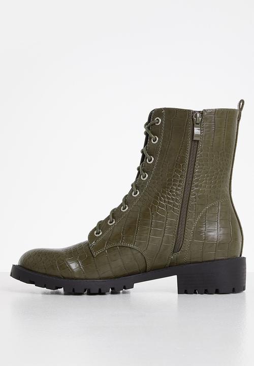 Madison® - Sasha lace up boot - olive