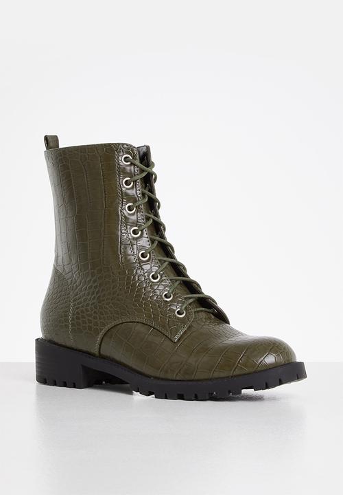 Madison® - Sasha lace up boot - olive