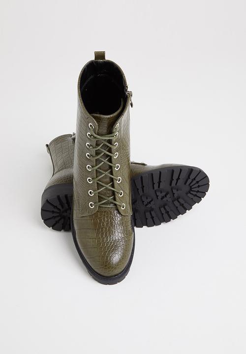 Madison® - Sasha lace up boot - olive