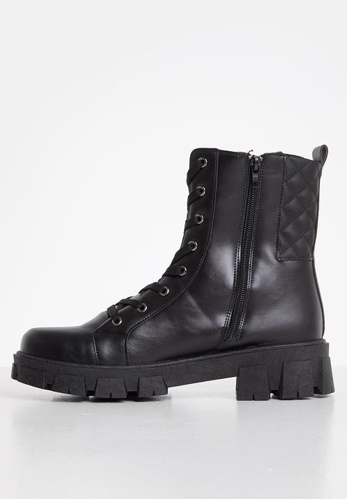 Madison® - Sharon chunky lace up boot - black
