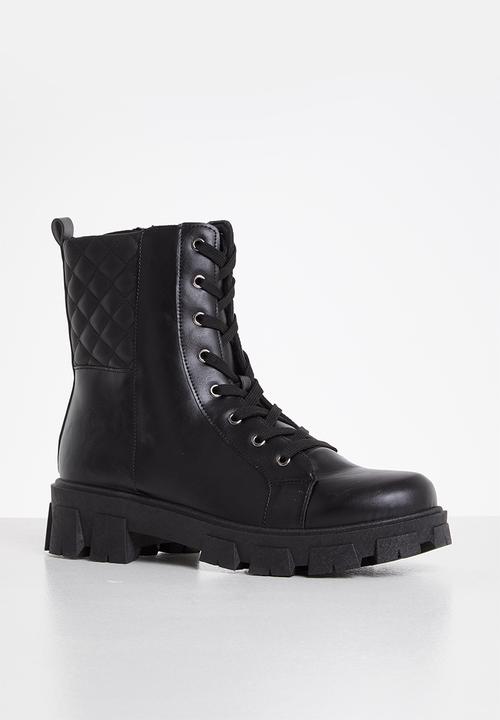 Madison® - Sharon chunky lace up boot - black