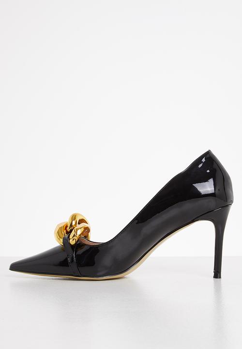 Plum - Bella chain court heel - black