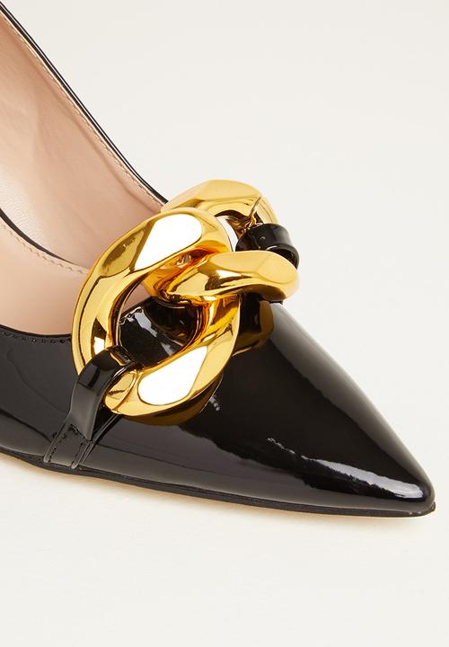 Plum - Bella chain court heel - black