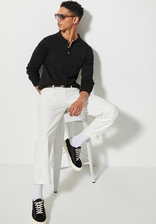 Superbalist - Basic golfer slim fit knit - black