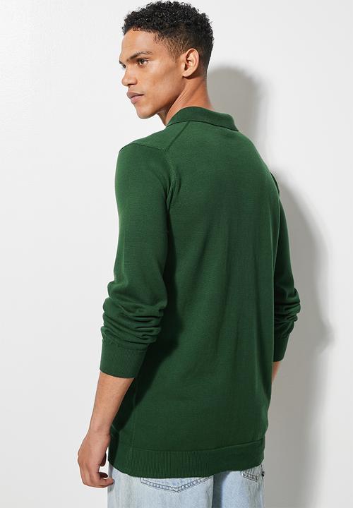 Superbalist - Basic golfer slim fit knit - green