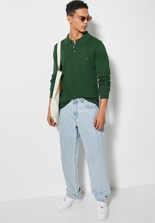 Superbalist - Basic golfer slim fit knit - green