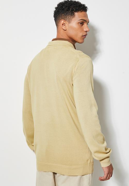 Superbalist - Basic golfer slim fit knit - brown