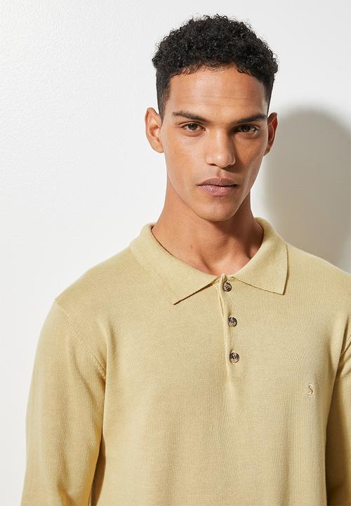 Superbalist - Basic golfer slim fit knit - brown