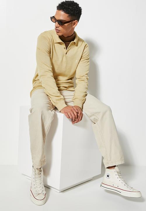 Superbalist - Basic golfer slim fit knit - brown