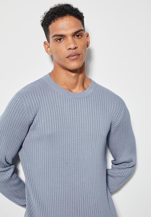 Superbalist - Slim fit ribbed crew neck knit - teal