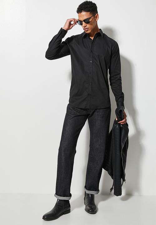 Superbalist - Jos slim stretch shirt - black