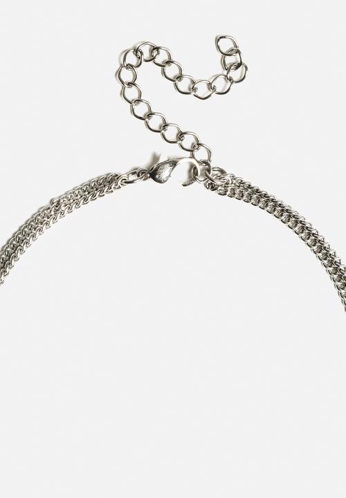 New Look - Statement Feather Spike Necklace