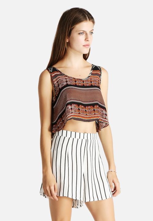 Glamorous - Border Print Crop Top