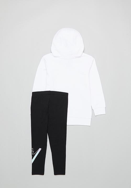 Nike - Nkg mini me po legging set - white & black