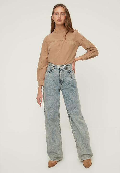 Trendyol - Stand up blouse  - taupe