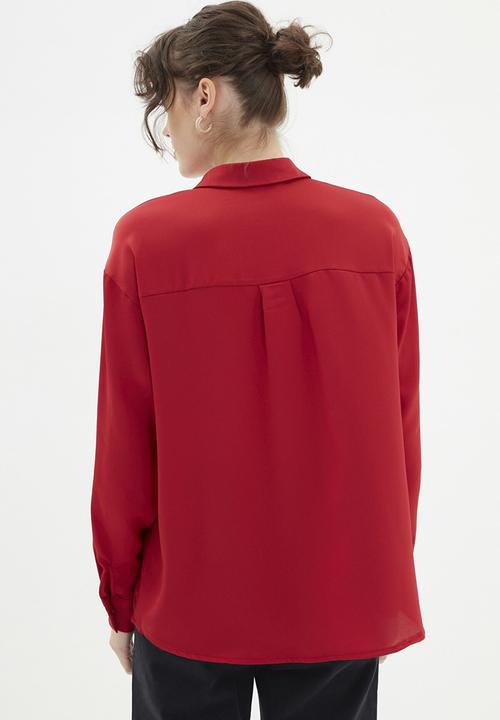 Trendyol - Oversized shirt - red