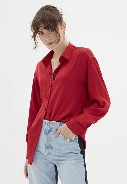 Trendyol - Oversized shirt - red