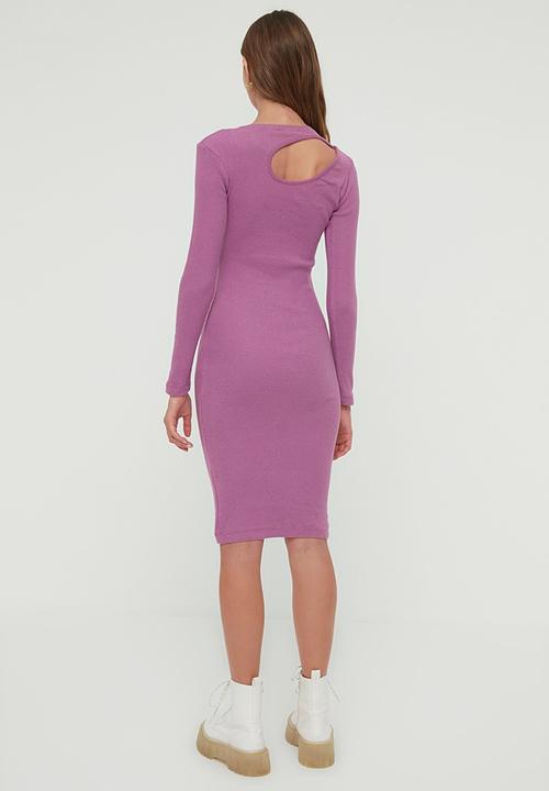 Trendyol - Keyhole knitted dress - purple