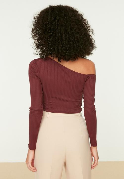 Trendyol - Knitted bodysuit - burgundy