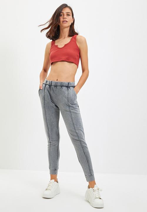 Trendyol - Washed basic jogger knitted sweatpants - anthracite