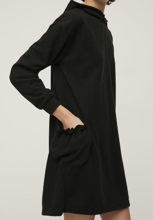 Trendyol - Hooded mini knitted dress - black