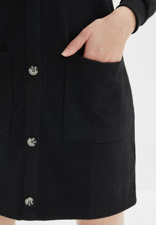 Trendyol - V neck knitted dress - black