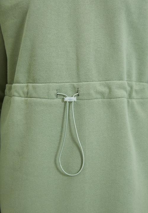 Trendyol - Waist pleated embroidered and raised knitted dress - mint