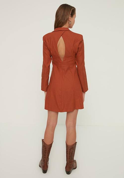 Trendyol - Back detailed dress - brown