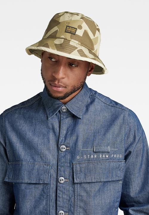 G-STAR - Ao arrow camo bucket hat -light moss