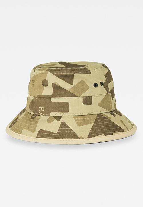 G-STAR - Ao arrow camo bucket hat -light moss