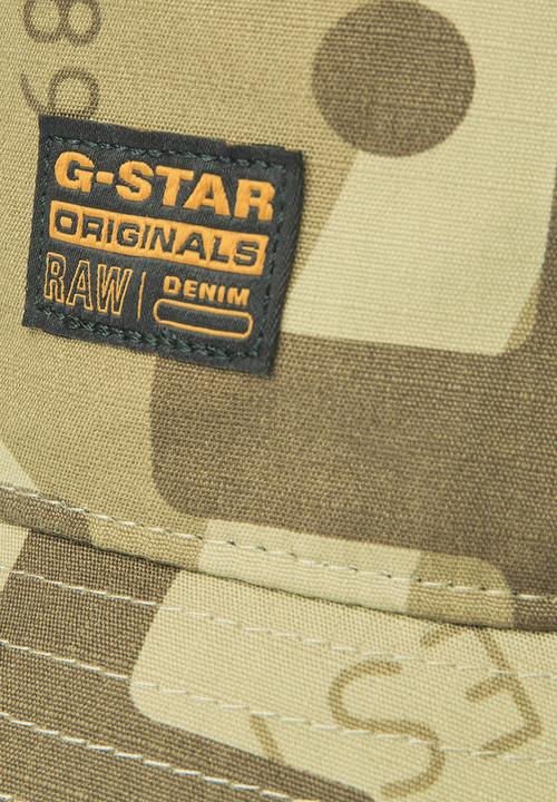 G-STAR - Ao arrow camo bucket hat -light moss
