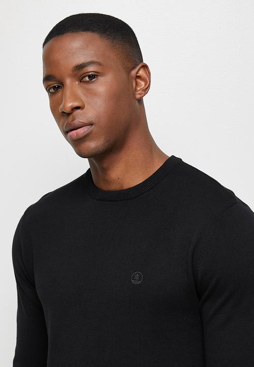 Lark & Crosse - Slim fit crew neck pullover - black