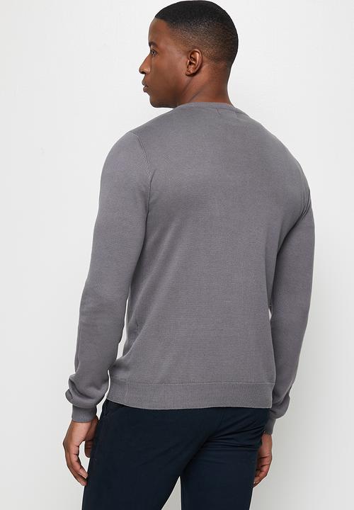 Lark & Crosse - Slim fit crew neck pullover - charcoal